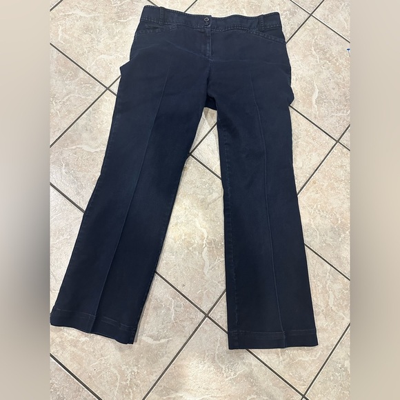 J Jill Straight-Leg Flat front Dark Denim Pants Size 10 - Picture 1 of 5